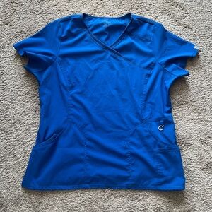 Cherokee Infinity Royal Blue Scrub Top Womens XL